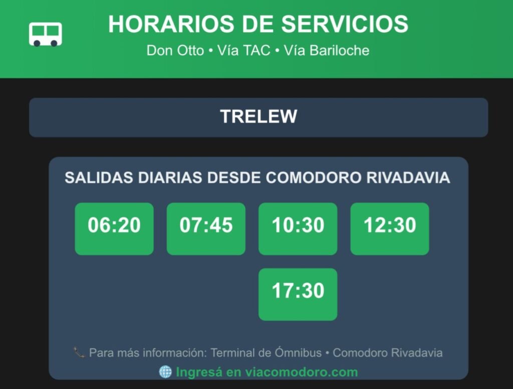 Viatac - Salidas diarias a Trelew